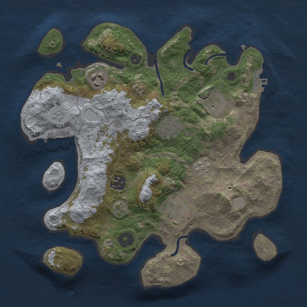 Rust Map: Procedural Map, Size: 3000, Seed: 8983, 15 Monuments