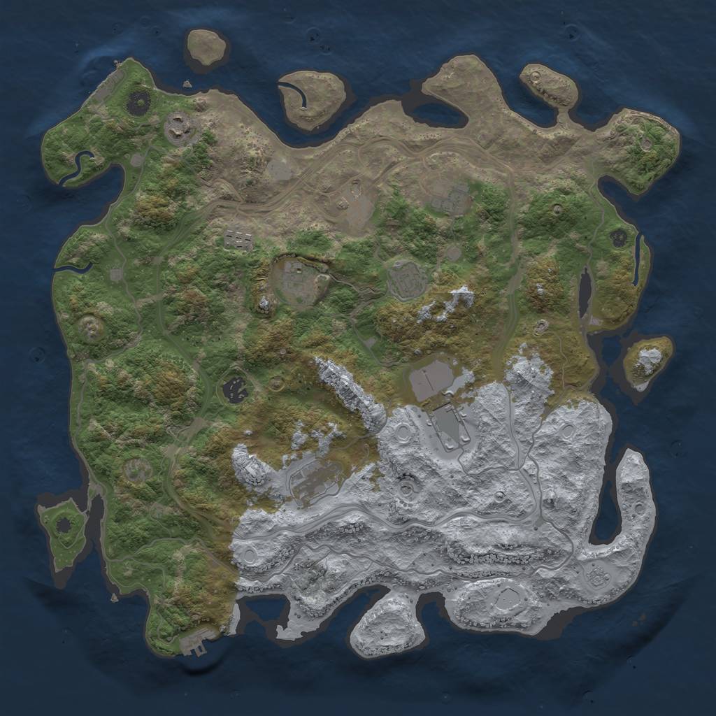 Rust Map: Procedural Map, Size: 4250, Seed: 1092022, 18 Monuments