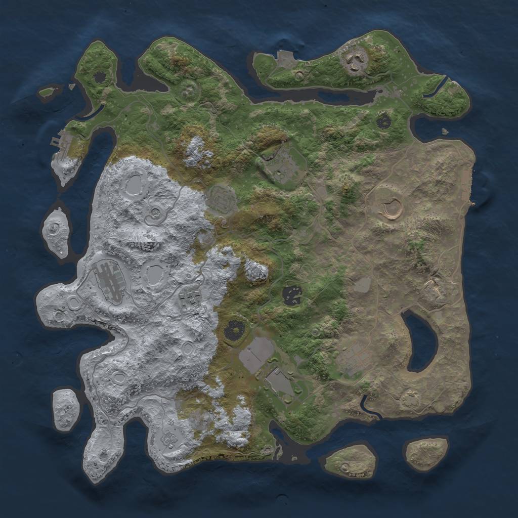Rust Map: Procedural Map, Size: 3750, Seed: 17777, 17 Monuments