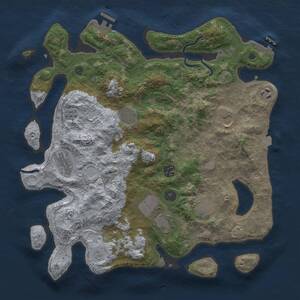 Thumbnail Rust Map: Procedural Map, Size: 3750, Seed: 17777, 14 Monuments