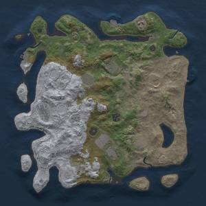 Thumbnail Rust Map: Procedural Map, Size: 3750, Seed: 17777, 17 Monuments