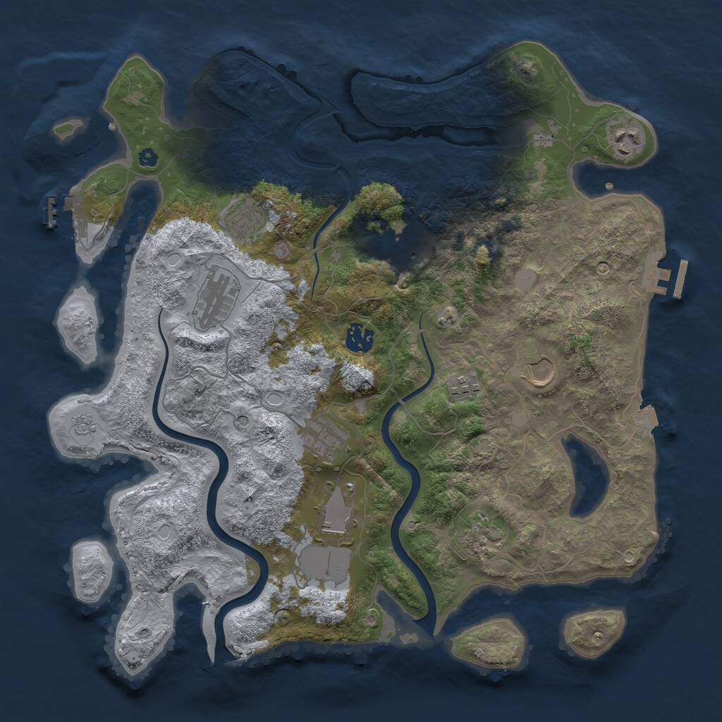 Rust Map: Procedural Map, Size: 3750, Seed: 17777, 16 Monuments