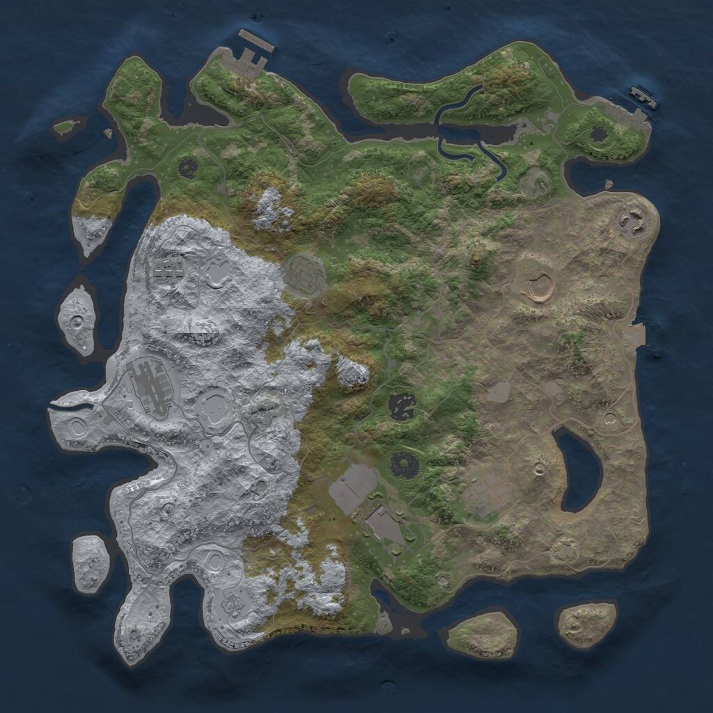 Rust Map: Procedural Map, Size: 3750, Seed: 17777, 14 Monuments