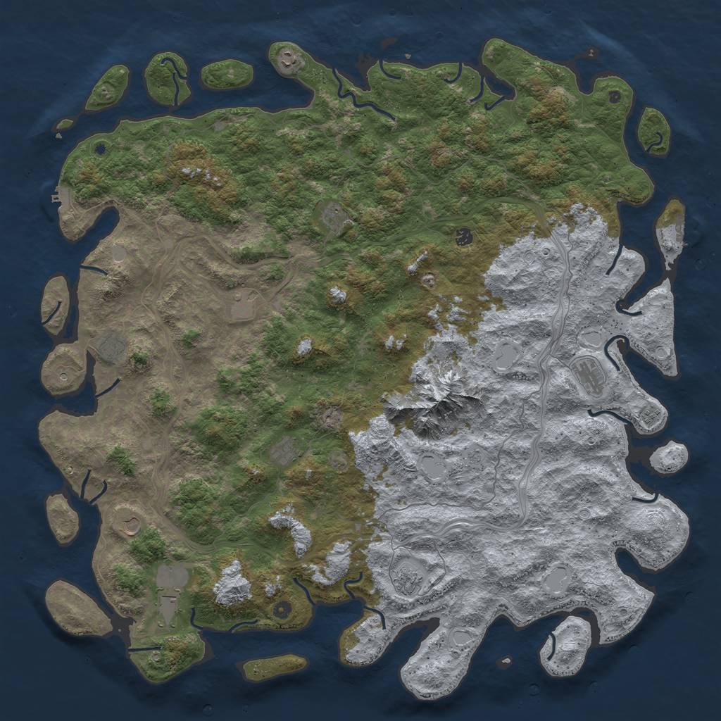 Rust Map: Procedural Map, Size: 6000, Seed: 2018364300, 20 Monuments