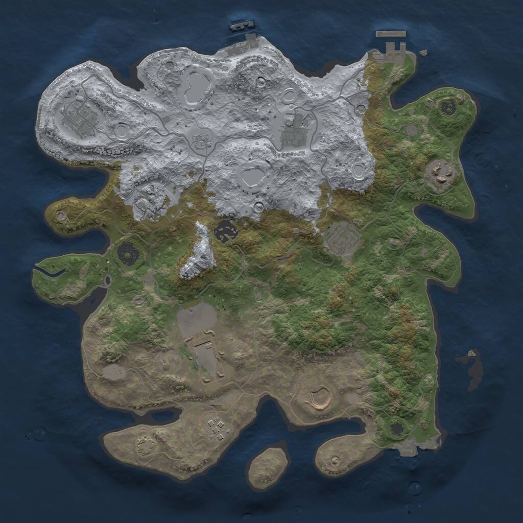Rust Map: Procedural Map, Size: 3500, Seed: 52282324, 15 Monuments