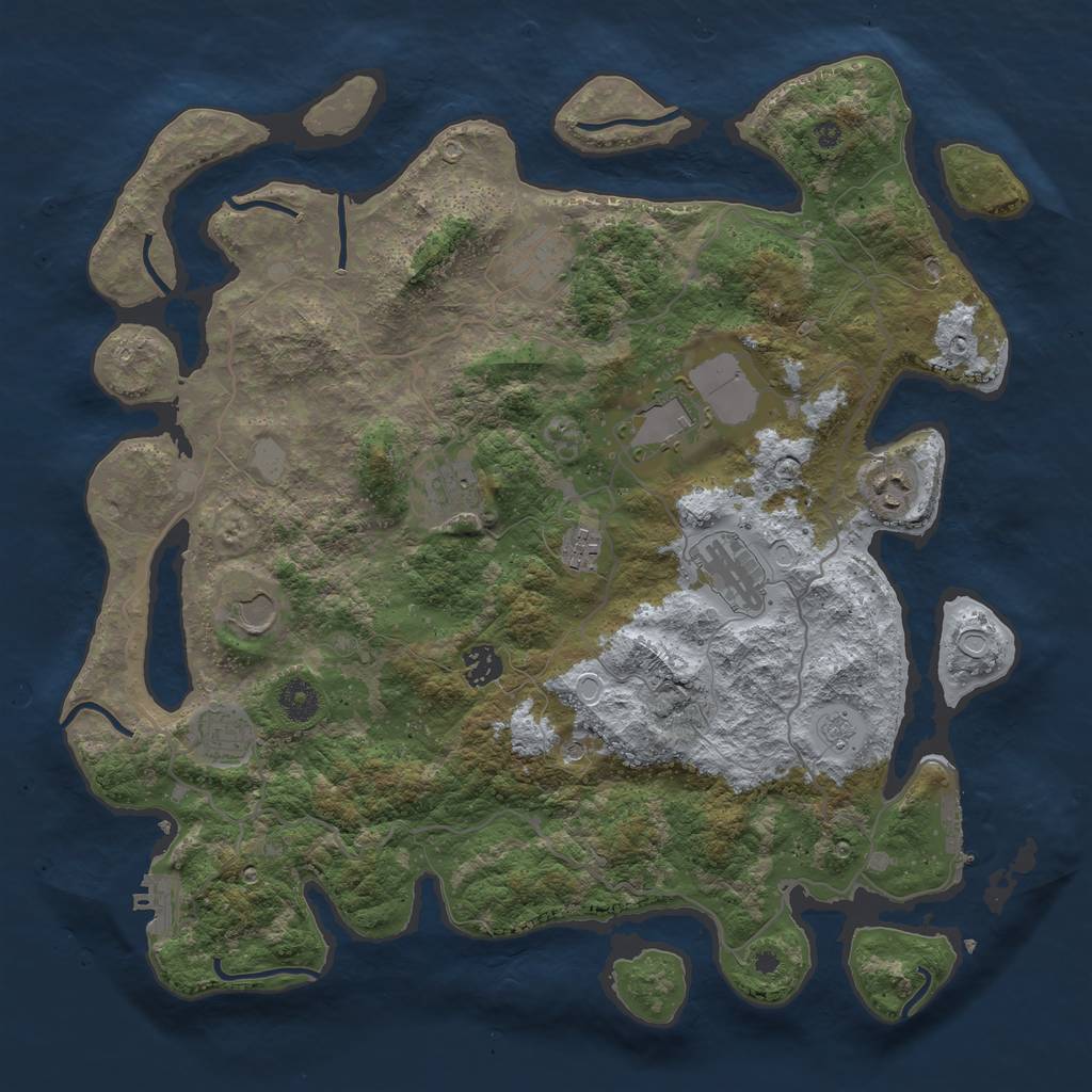 Rust Map: Procedural Map, Size: 4000, Seed: 656749681, 18 Monuments