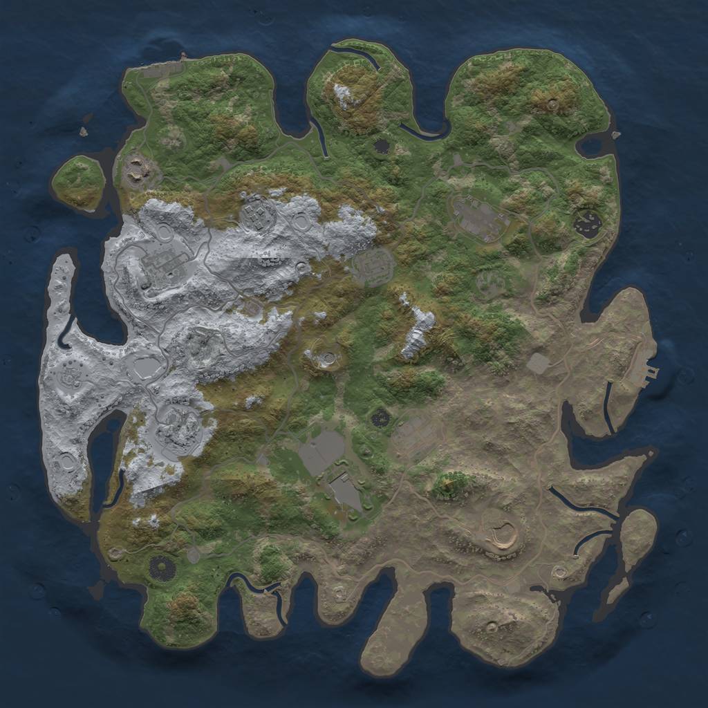 Rust Map: Procedural Map, Size: 4000, Seed: 1489942767, 19 Monuments