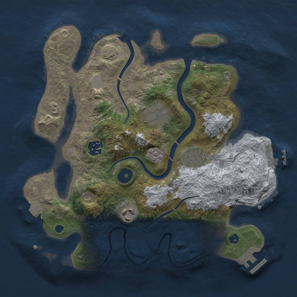 Rust Map: Procedural Map, Size: 3000, Seed: 665920068, 10 Monuments