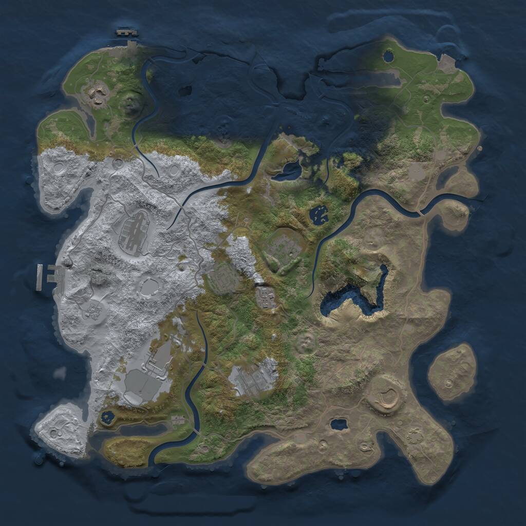 Rust Map: Procedural Map, Size: 4000, Seed: 242932, 15 Monuments