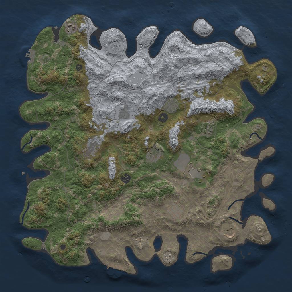Rust Map: Procedural Map, Size: 4489, Seed: 910000, 20 Monuments