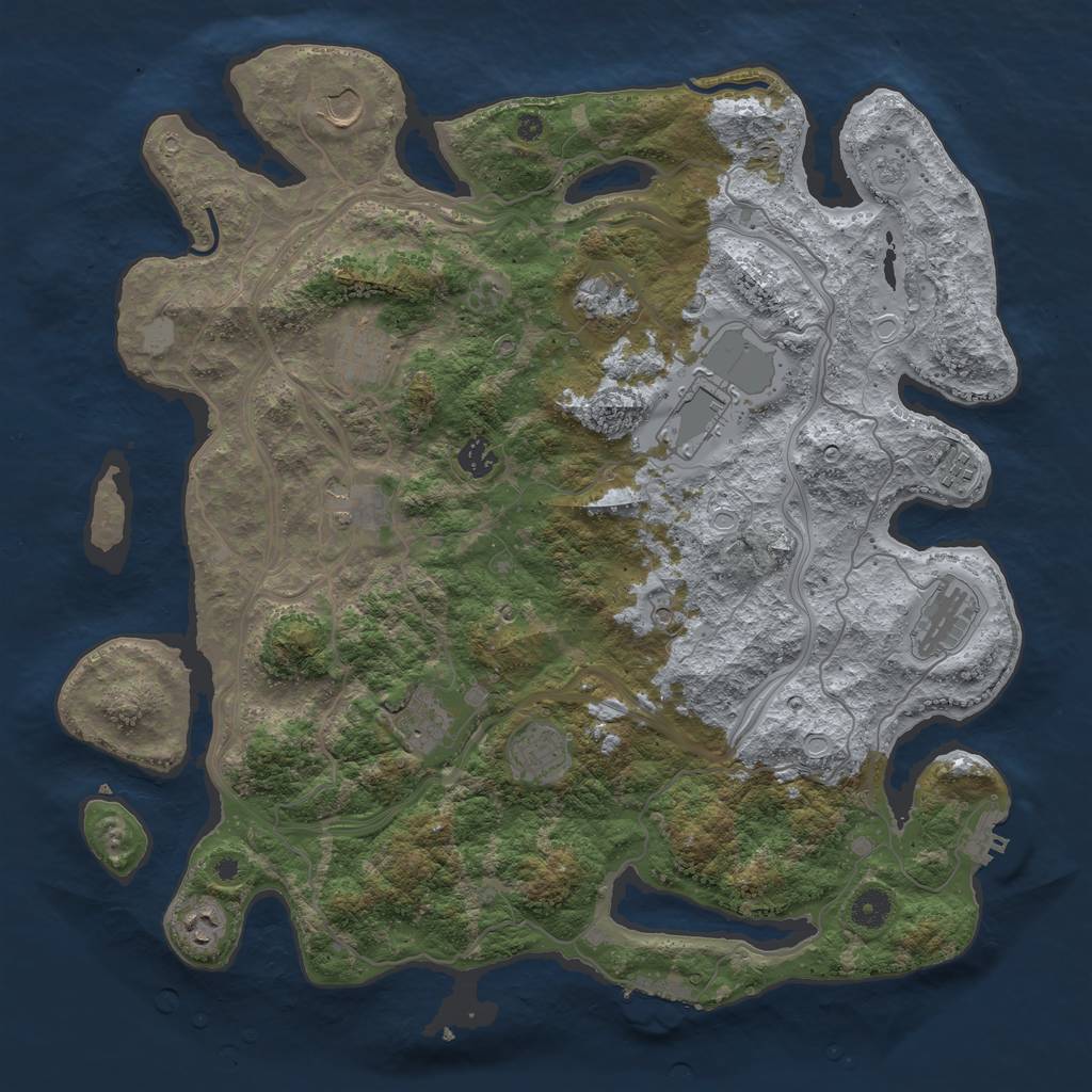 Rust Map: Procedural Map, Size: 4250, Seed: 597644781, 20 Monuments