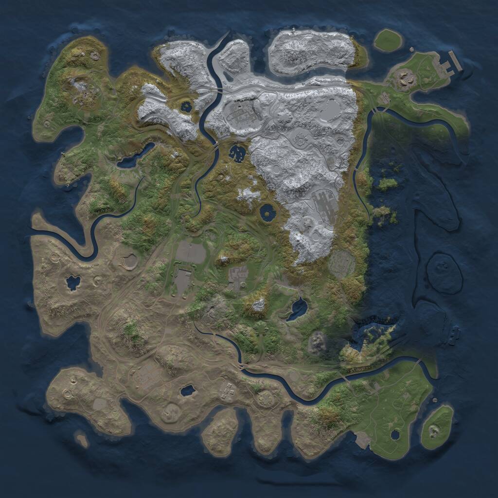 Rust Map: Procedural Map, Size: 4500, Seed: 6934, 17 Monuments