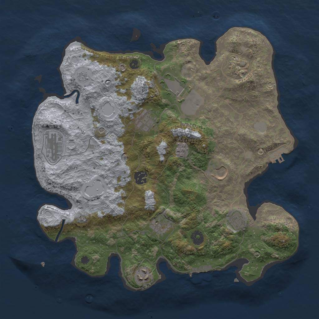 Rust Map: Procedural Map, Size: 3500, Seed: 191778002, 19 Monuments
