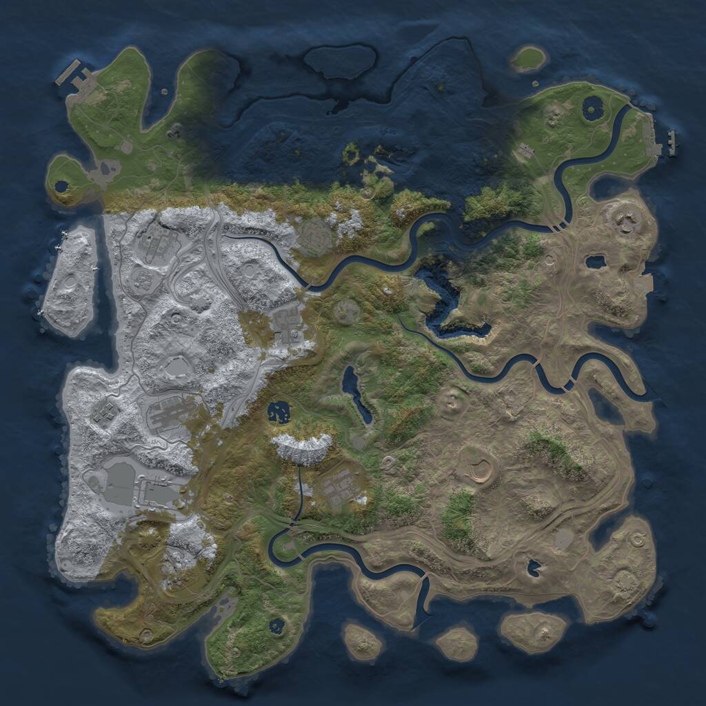 Rust Map: Procedural Map, Size: 4500, Seed: 545268051, 17 Monuments