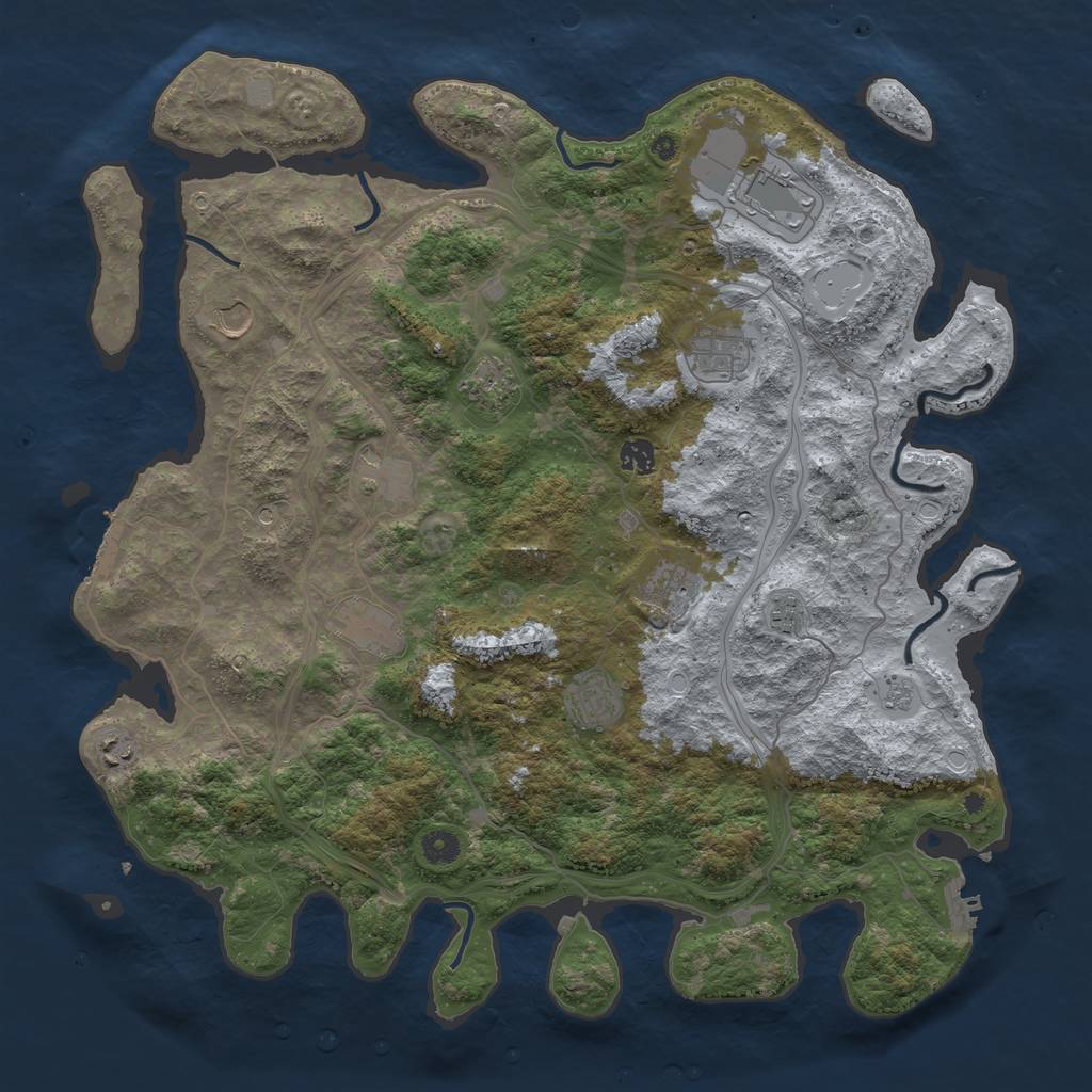 Rust Map: Procedural Map, Size: 4500, Seed: 80503, 20 Monuments