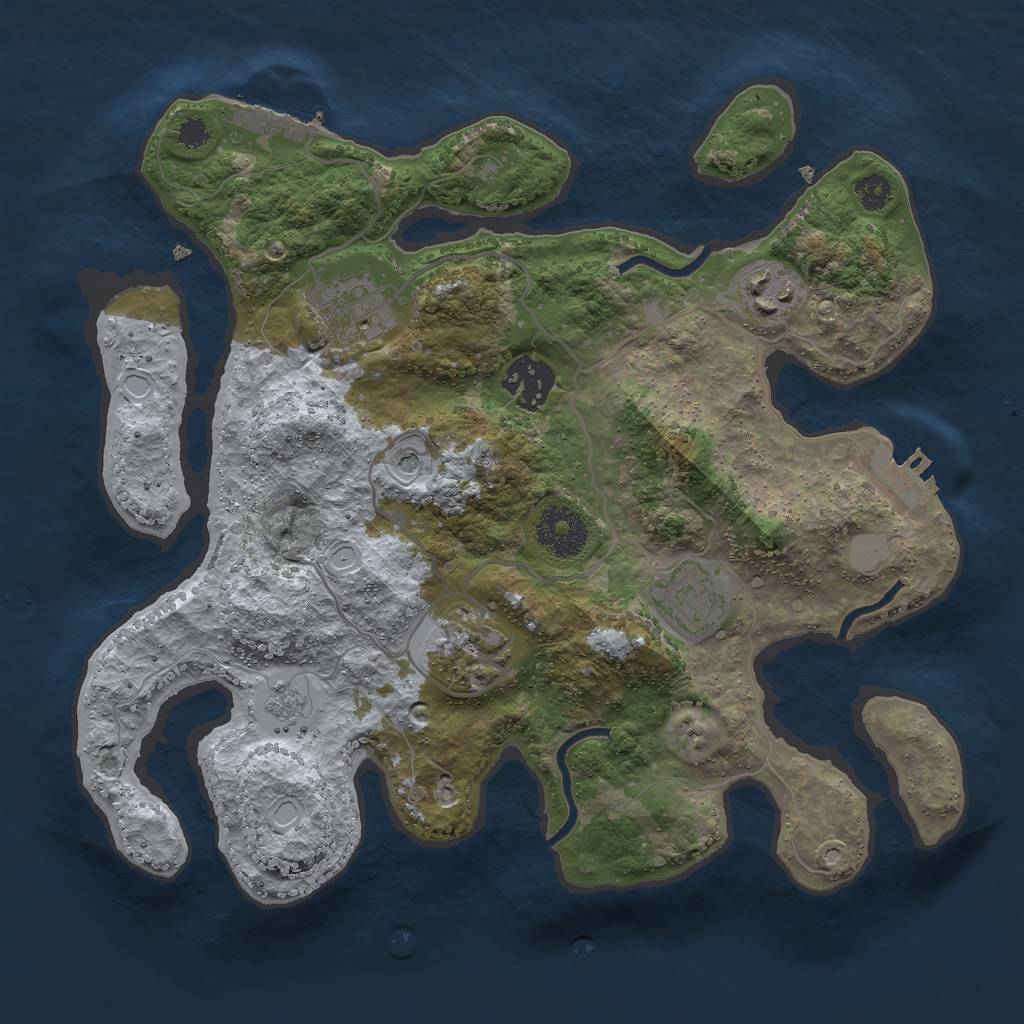 Rust Map: Procedural Map, Size: 3000, Seed: 1725619120, 14 Monuments