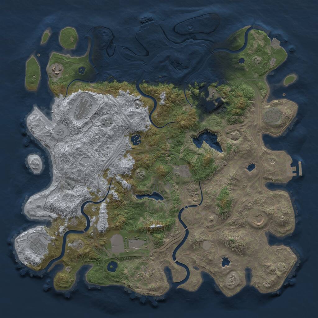 Rust Map: Procedural Map, Size: 4500, Seed: 266, 17 Monuments