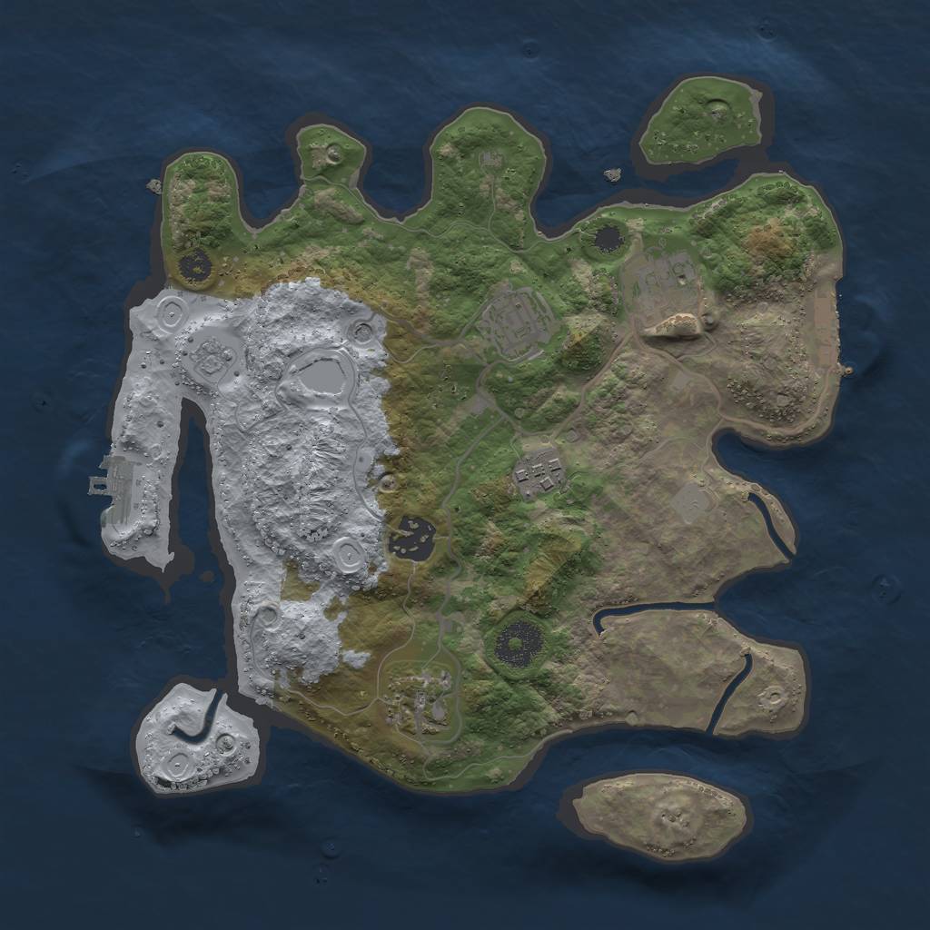 Rust Map: Procedural Map, Size: 3000, Seed: 20209, 14 Monuments