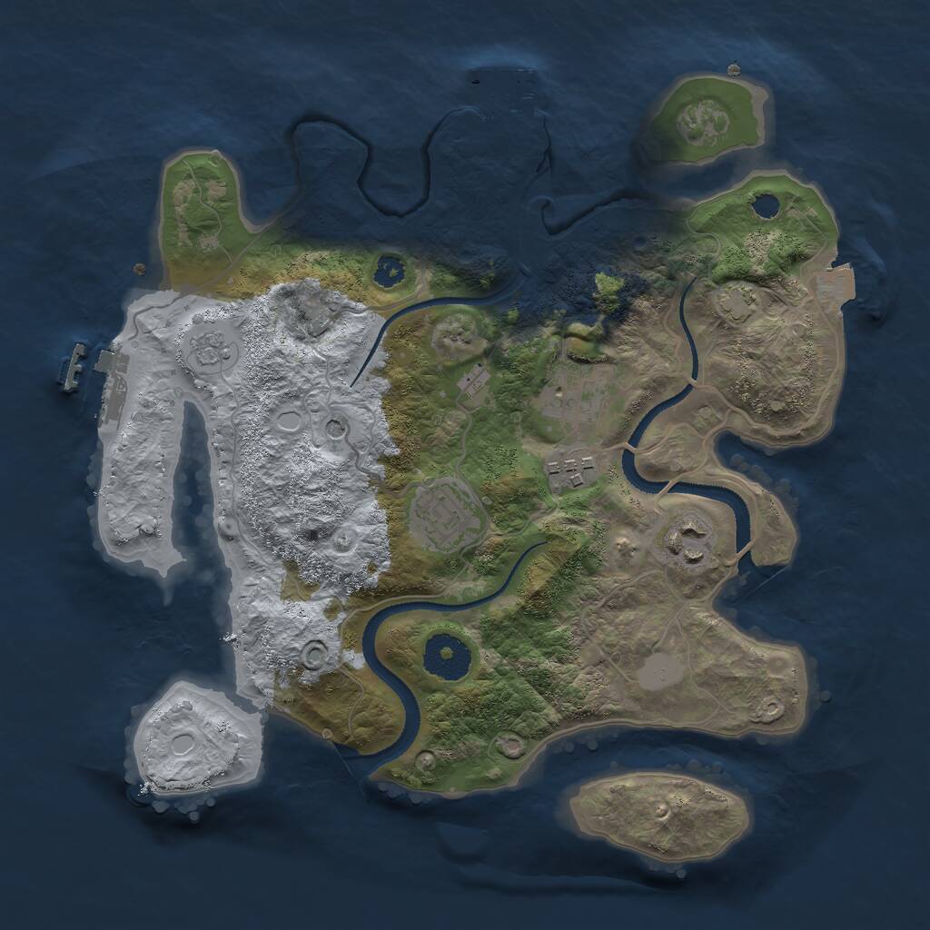 Rust Map: Procedural Map, Size: 3000, Seed: 20209, 10 Monuments