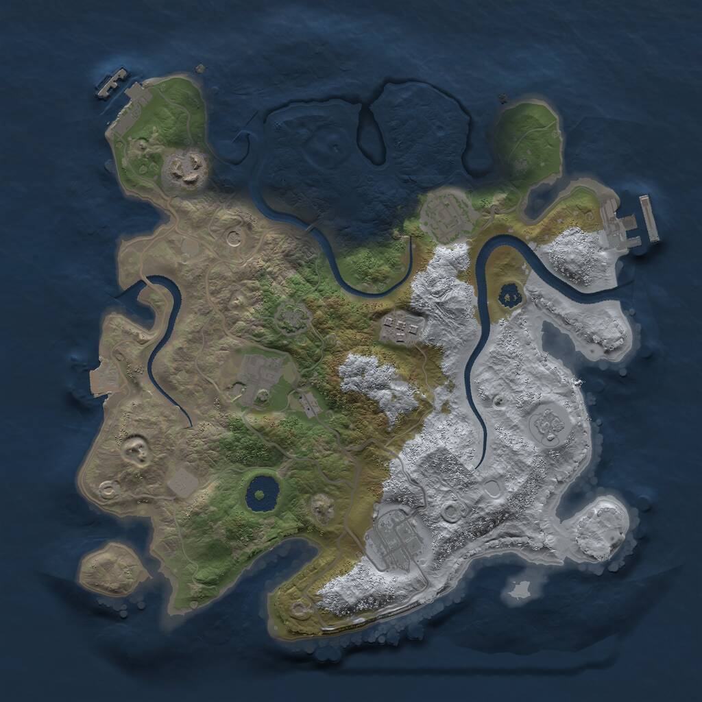 Rust Map: Procedural Map, Size: 3000, Seed: 768534, 11 Monuments