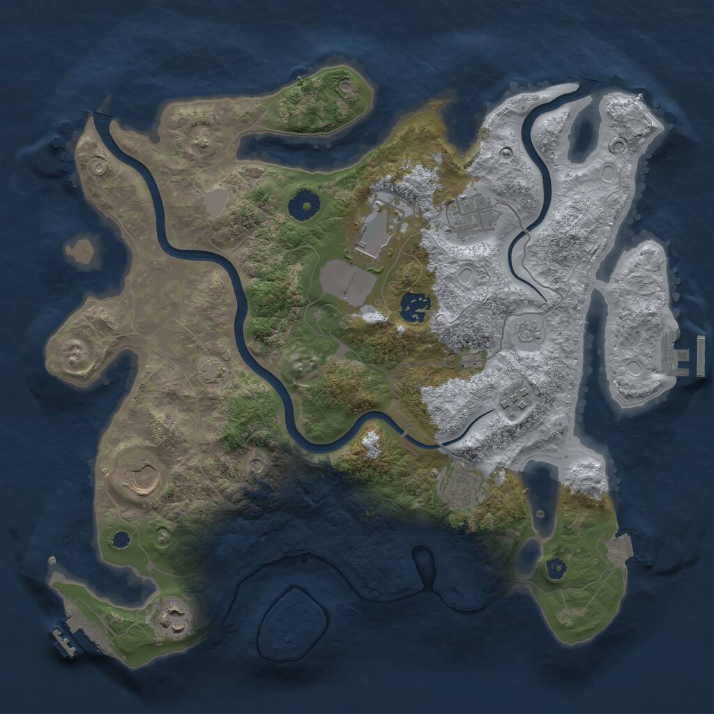 Rust Map: Procedural Map, Size: 3500, Seed: 635, 13 Monuments