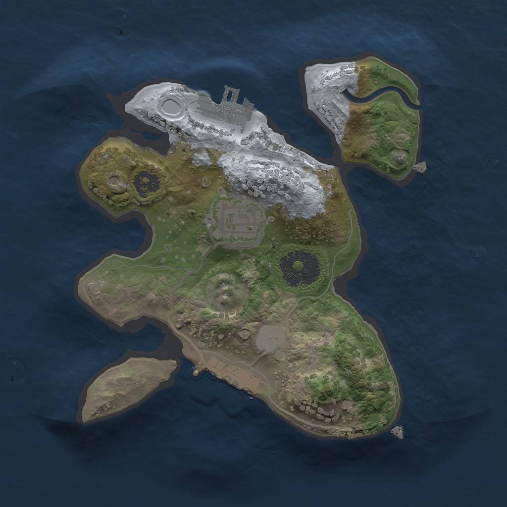 Rust Map: Procedural Map, Size: 2000, Seed: 5129664, 8 Monuments