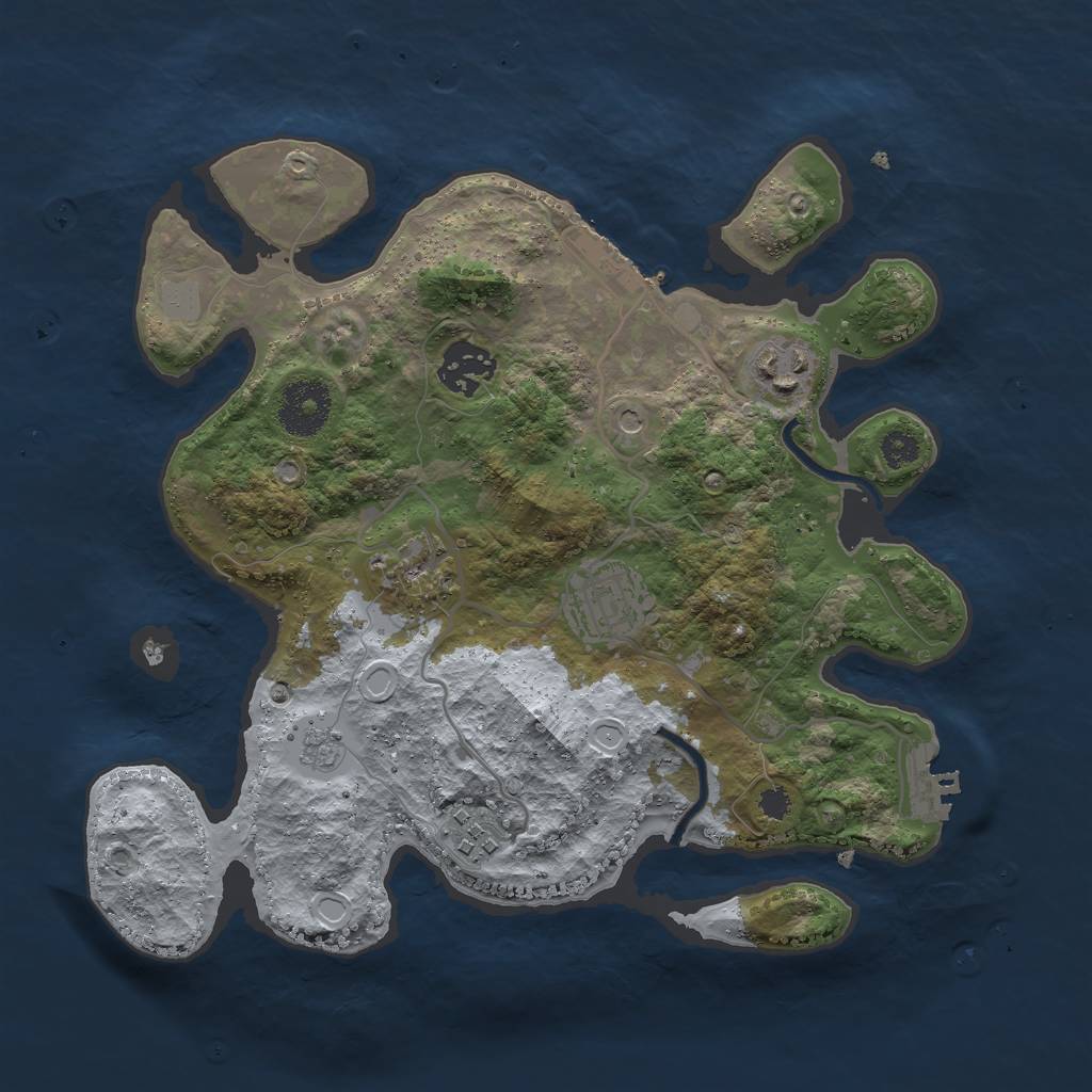 Rust Map: Procedural Map, Size: 3000, Seed: 31612, 14 Monuments