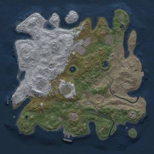 Thumbnail Rust Map: Procedural Map, Size: 3750, Seed: 748593257, 15 Monuments