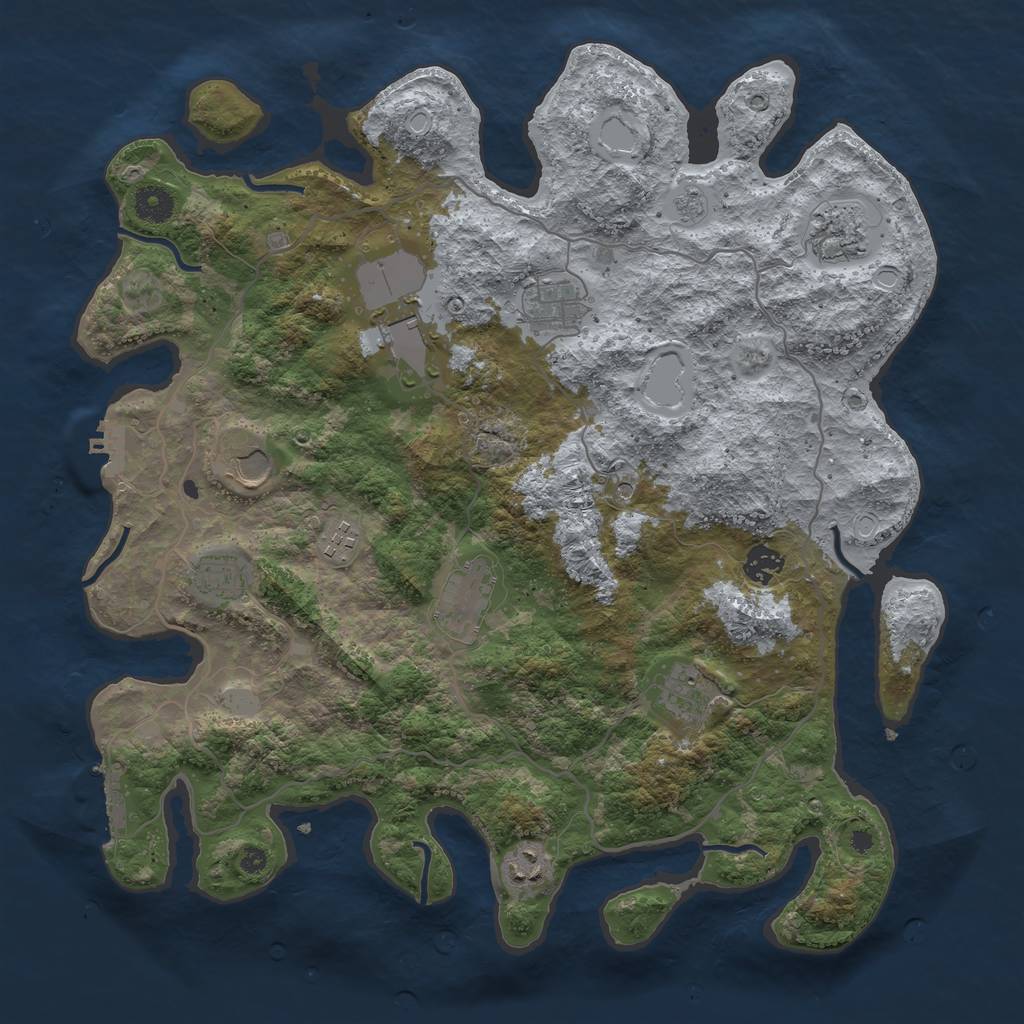Rust Map: Procedural Map, Size: 4000, Seed: 1511115165, 19 Monuments