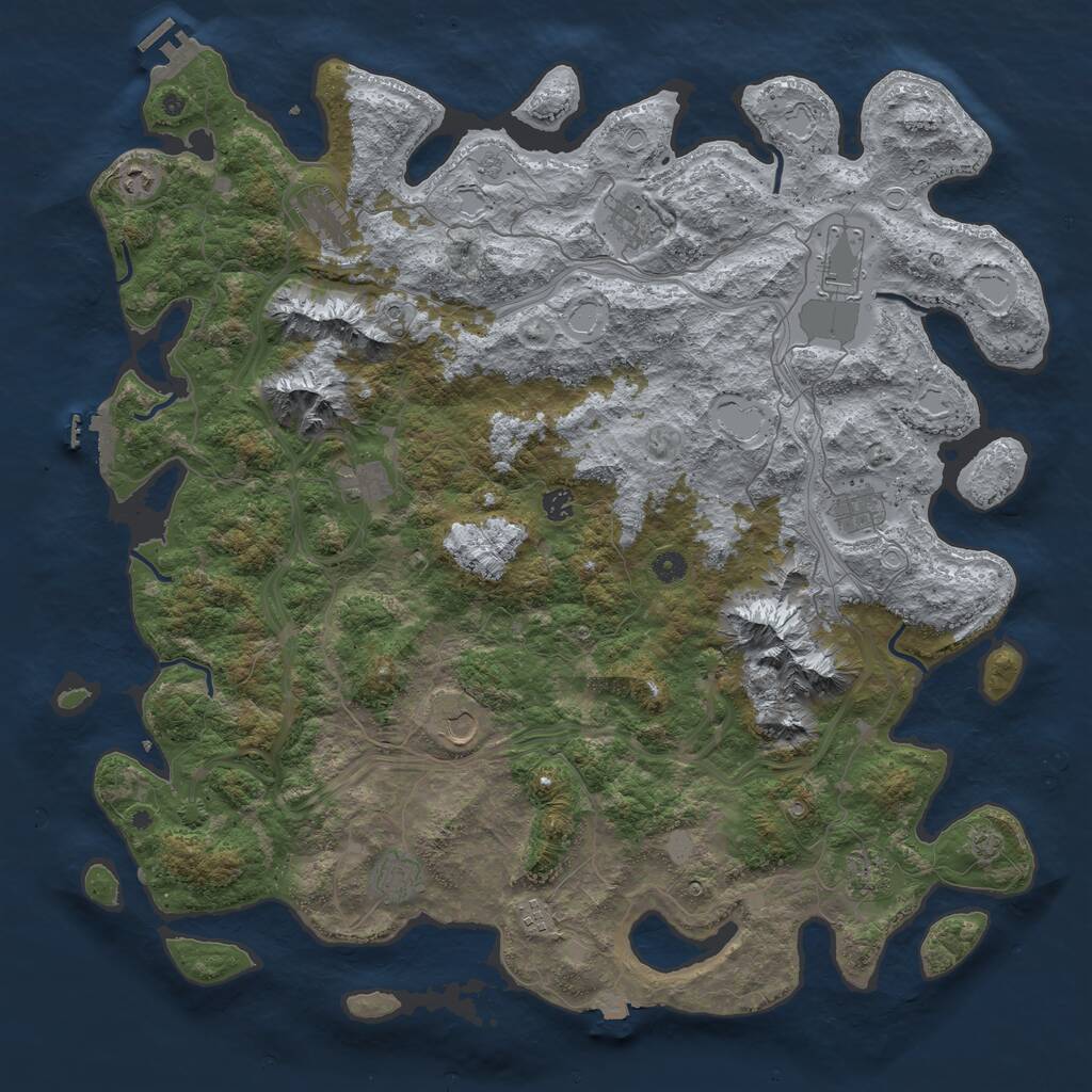 Rust Map: Procedural Map, Size: 5000, Seed: 12311112, 17 Monuments