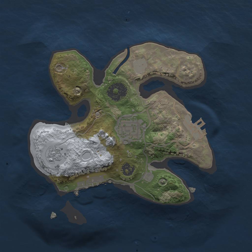 Rust Map: Procedural Map, Size: 2000, Seed: 34197, 9 Monuments