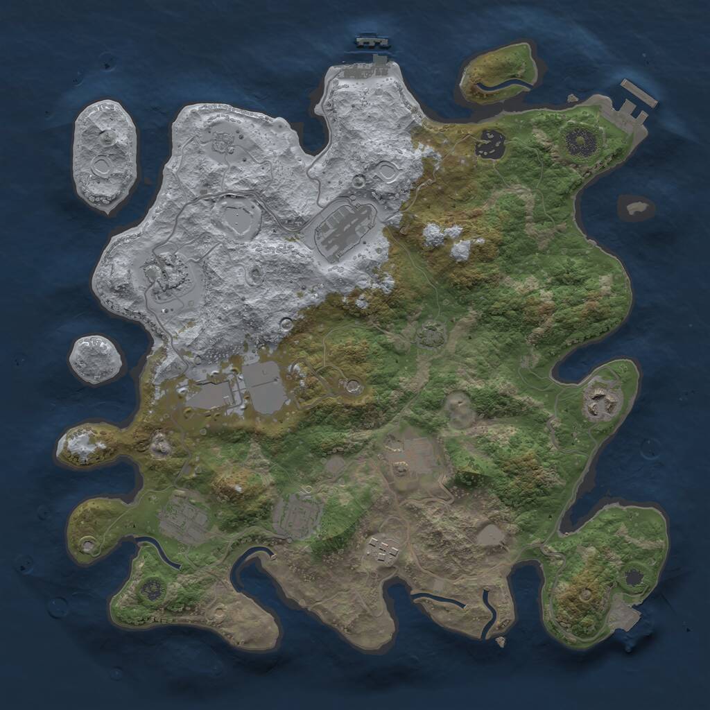 Rust Map: Procedural Map, Size: 3500, Seed: 1969165034, 15 Monuments