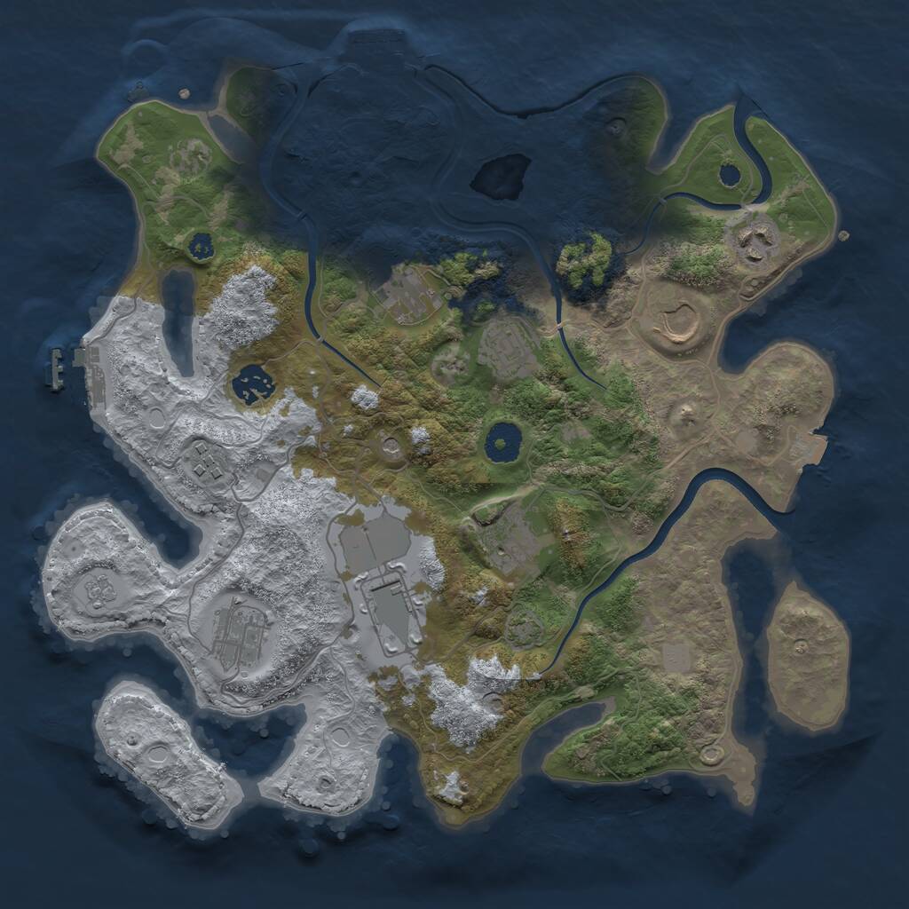 Rust Map: Procedural Map, Size: 3500, Seed: 230769098, 15 Monuments