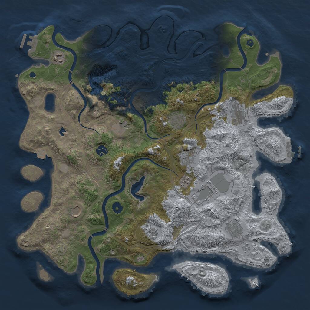 Rust Map: Procedural Map, Size: 4250, Seed: 299965518, 17 Monuments