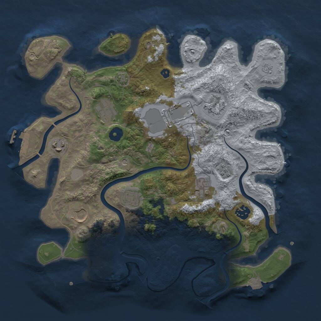 Rust Map: Procedural Map, Size: 3500, Seed: 13777, 14 Monuments
