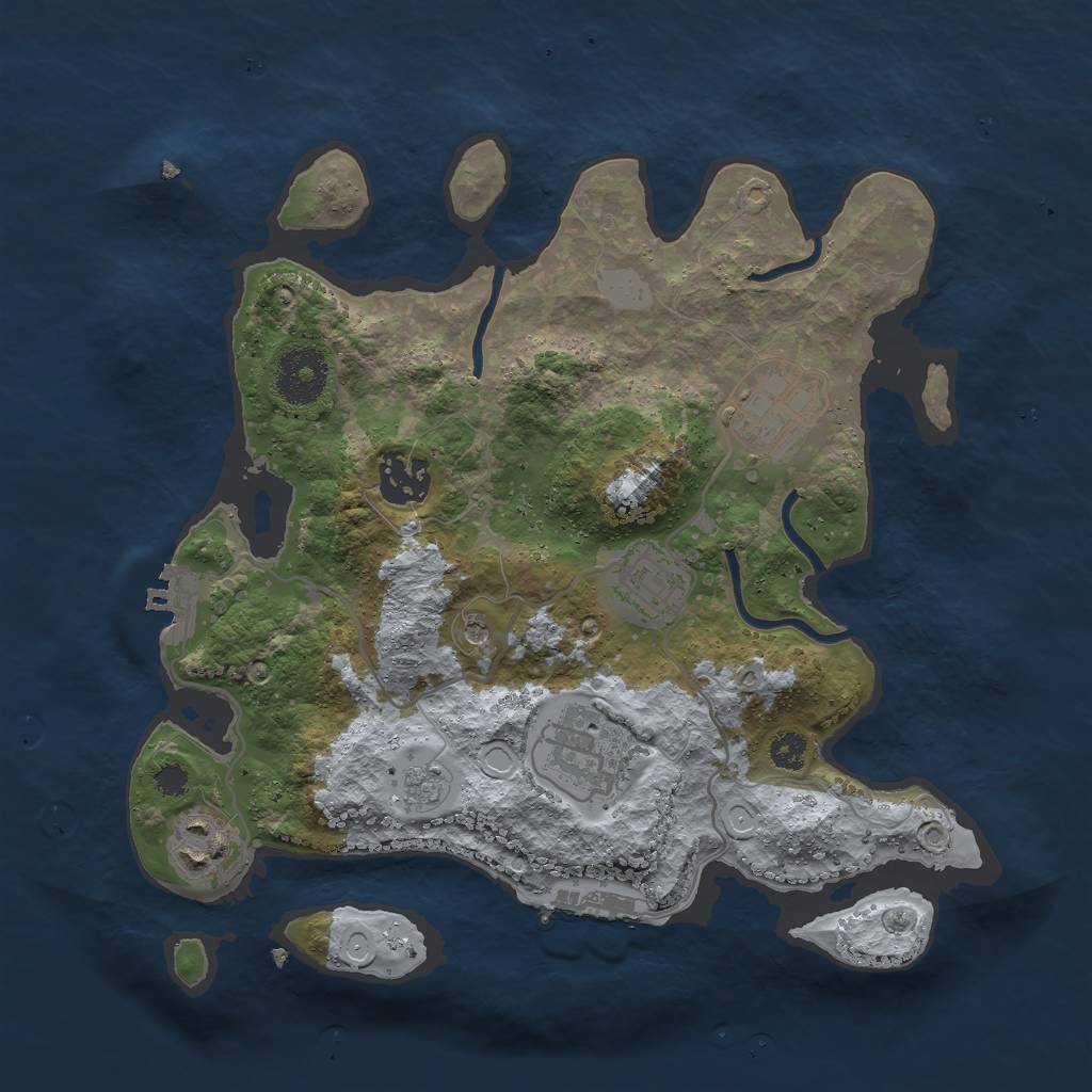 Rust Map: Procedural Map, Size: 3000, Seed: 6398, 14 Monuments