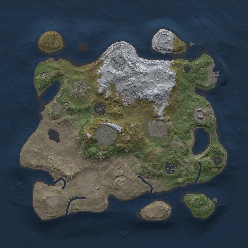 Rust Map: Procedural Map, Size: 3000, Seed: 1018024254, 15 Monuments