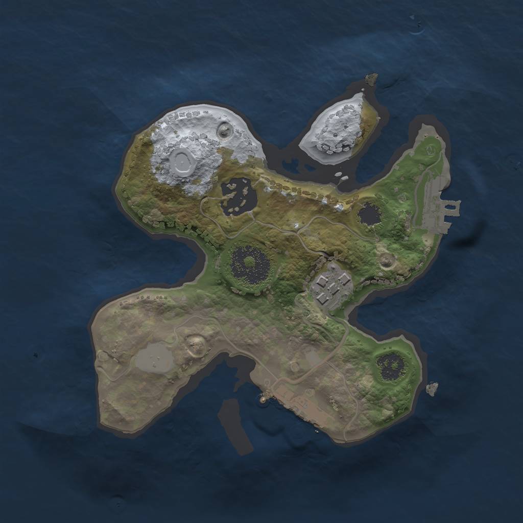 Rust Map: Procedural Map, Size: 2000, Seed: 5826371, 9 Monuments