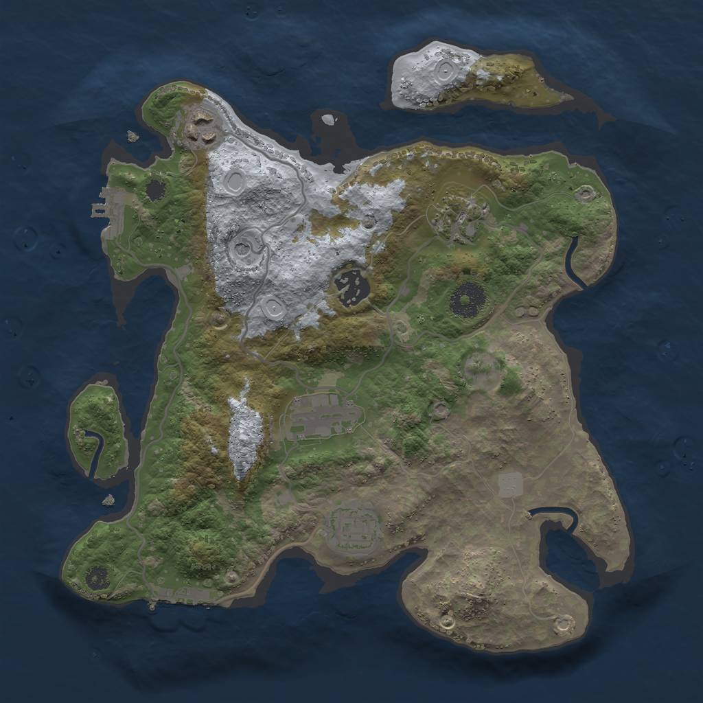 Rust Map: Procedural Map, Size: 3000, Seed: 73767, 13 Monuments