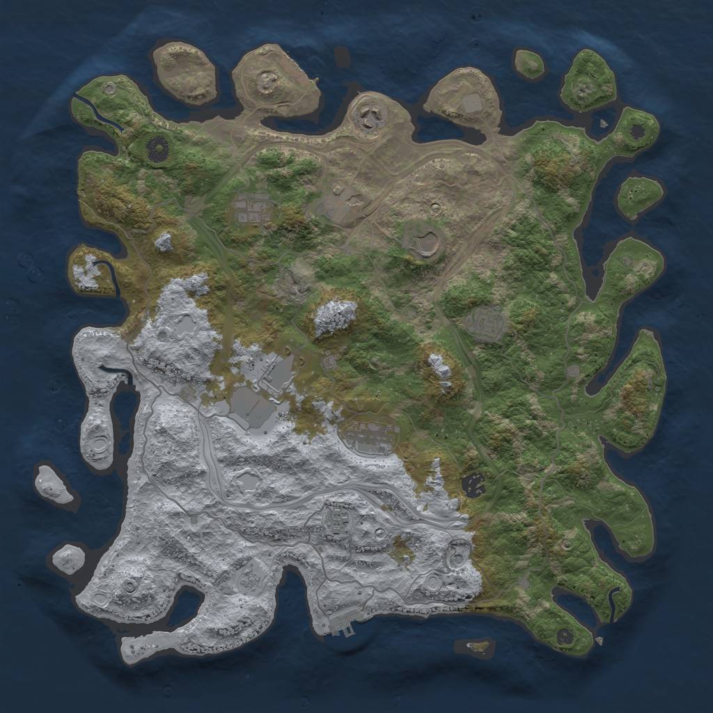 Rust Map: Procedural Map, Size: 4300, Seed: 111280, 18 Monuments