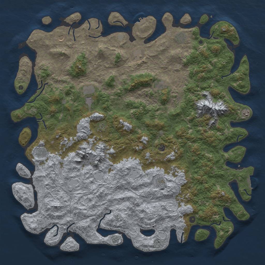 Rust Map: Procedural Map, Size: 6000, Seed: 22765, 20 Monuments