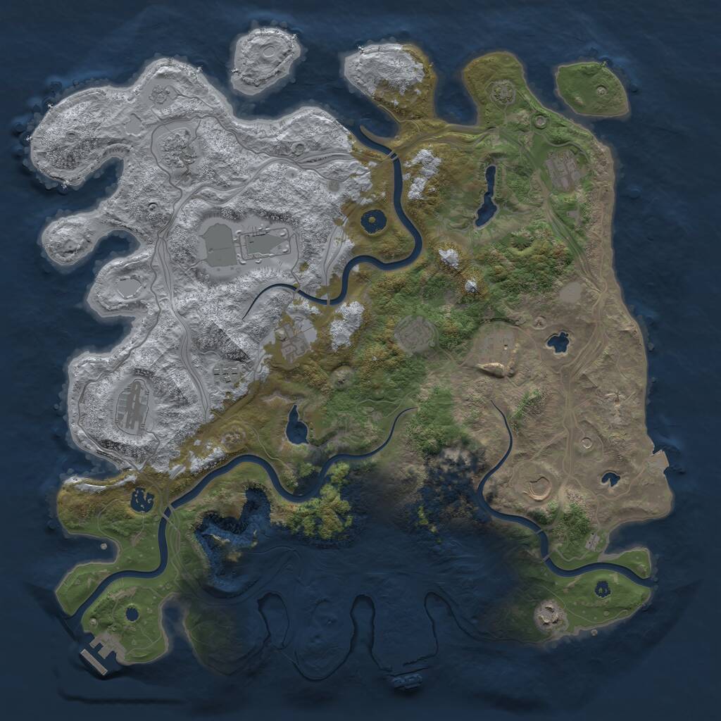 Rust Map: Procedural Map, Size: 4500, Seed: 478787, 17 Monuments