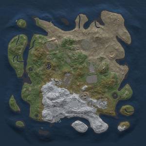 Thumbnail Rust Map: Procedural Map, Size: 3500, Seed: 454329125, 17 Monuments