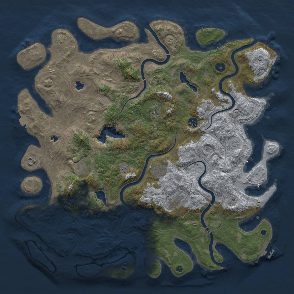 Rust Map: Procedural Map, Size: 4500, Seed: 6748521, 12 Monuments