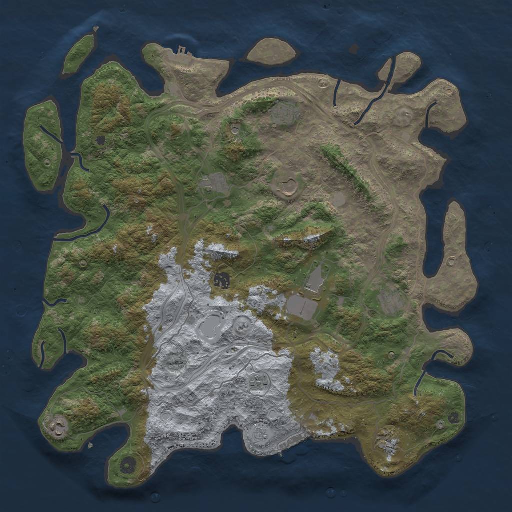 Rust Map: Procedural Map, Size: 4500, Seed: 575700, 18 Monuments