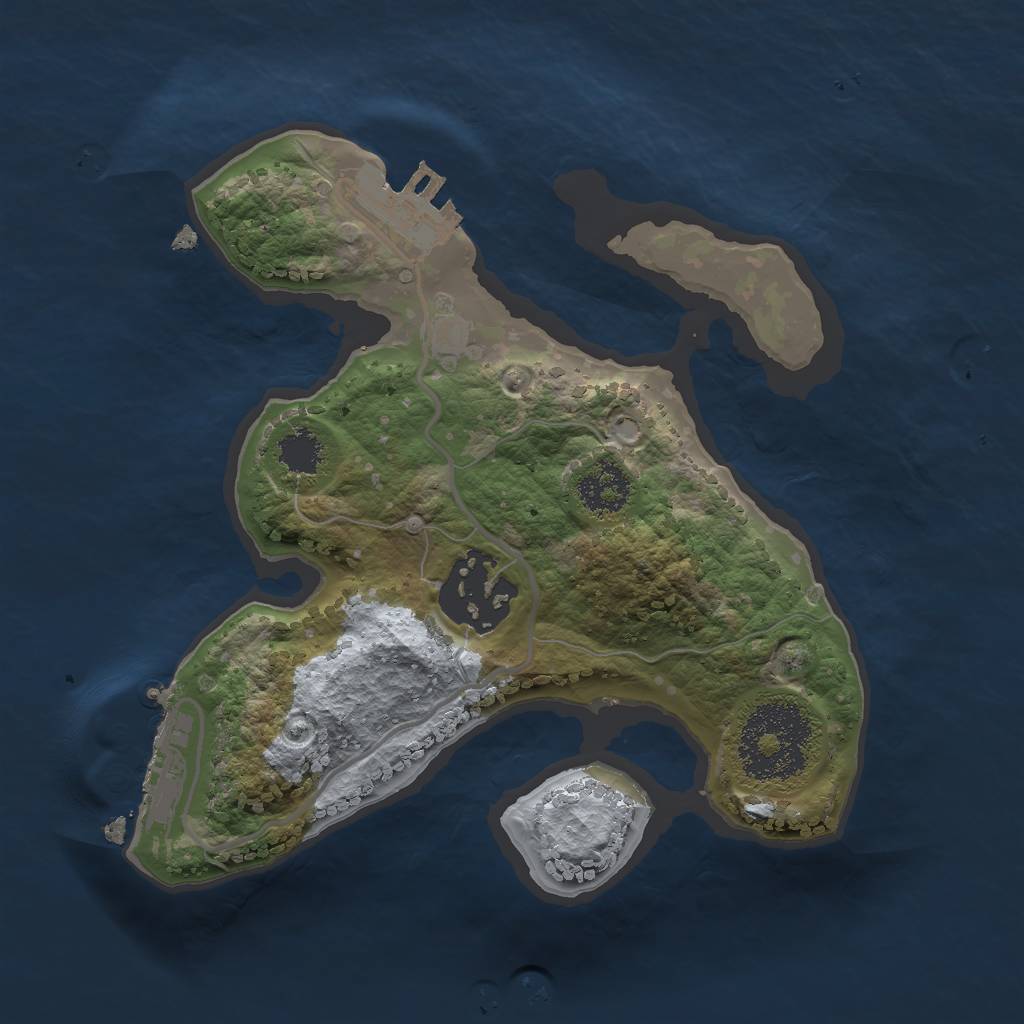 Rust Map: Procedural Map, Size: 2000, Seed: 59009, 8 Monuments