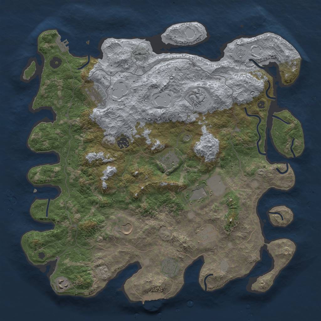 Rust Map: Procedural Map, Size: 4200, Seed: 570, 19 Monuments