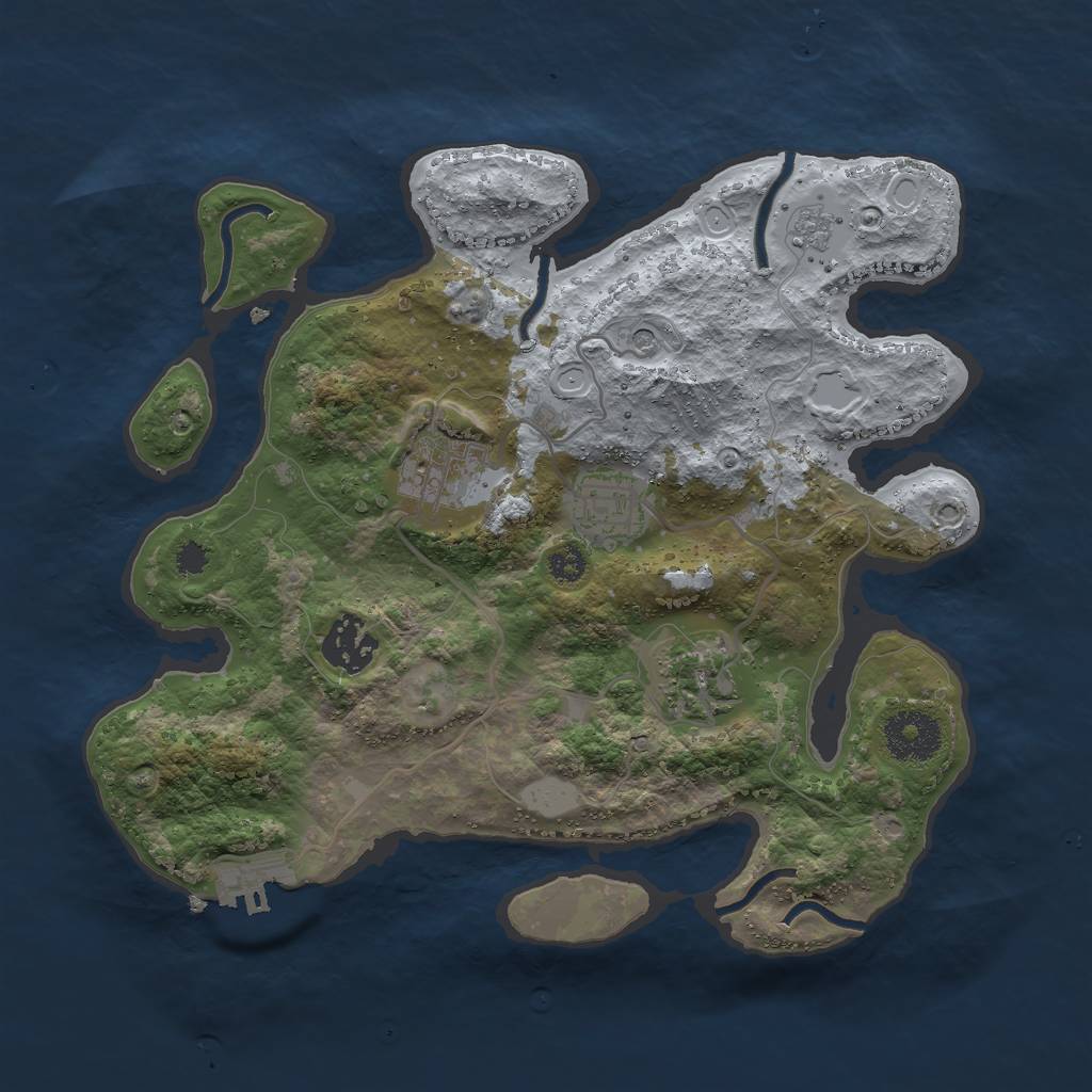 Rust Map: Procedural Map, Size: 3000, Seed: 1637268443, 12 Monuments