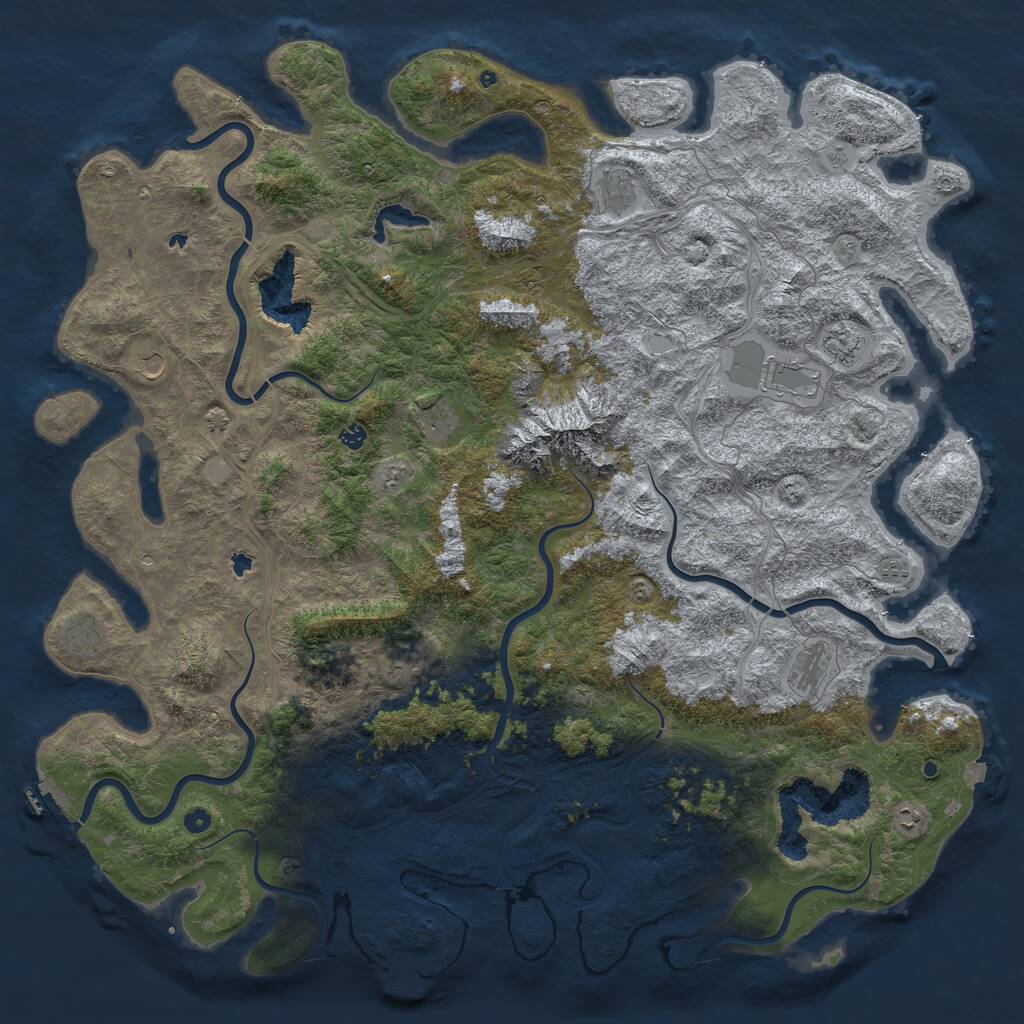 Rust Map: Procedural Map, Size: 6000, Seed: 1594302927, 17 Monuments