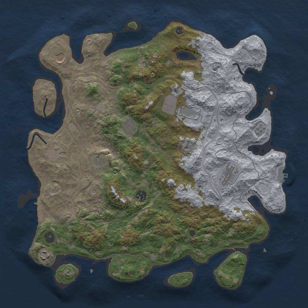 Rust Map: Procedural Map, Size: 4250, Seed: 1540261, 18 Monuments